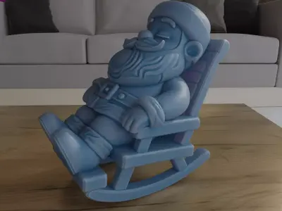 Cute Sleeping Santa Claus For Christmas 3D Print STL File 3D print model