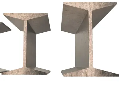 Iron Beams Set Low-poly 3D model
