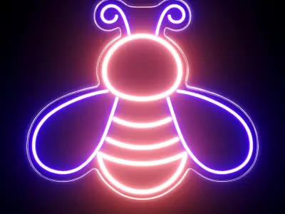 Bee Neon Sign 3D model