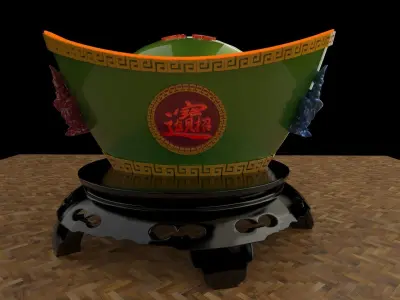 Chinese gold Ingot  3D model