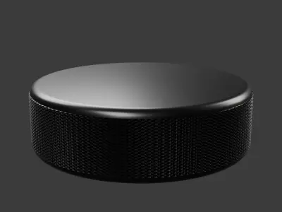 Hockey stick and puck 3D model