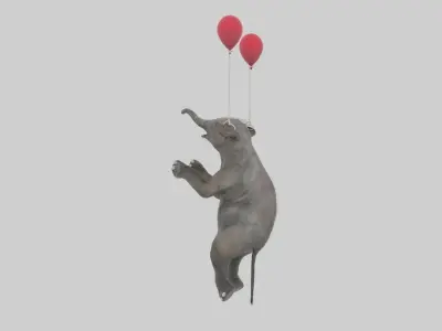 Baby elephant baloon 3D model
