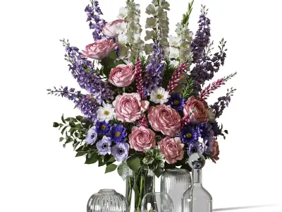 Flower Set 088 3D model