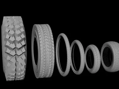 Vehicle tyre 3D model