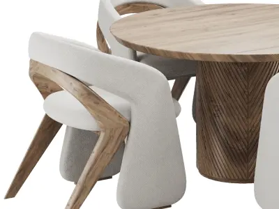 Dinning chair and table37 3D model