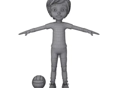Volleyball Player Cartoon 3D model