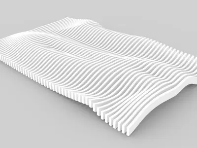 15 Wavy Futuristic Parametric Panels 3D model