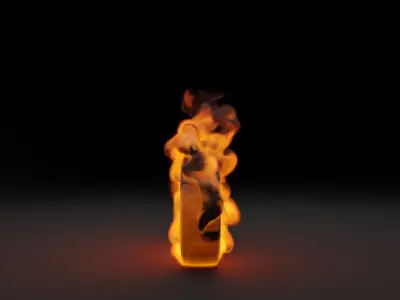 Burning wheel vdb 3D model