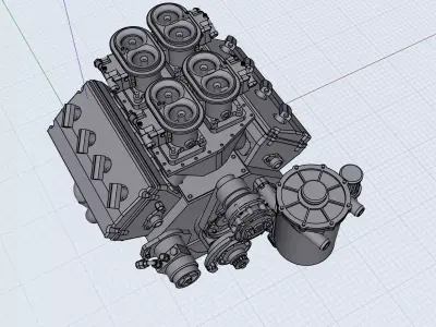 Pro Mod Kaase BBF V8 Mountain Motor Drag Racing 3D print model