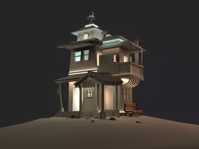 Cartoon House Free 3D model order