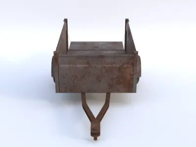 Rusty Trailer Low-poly 3D model