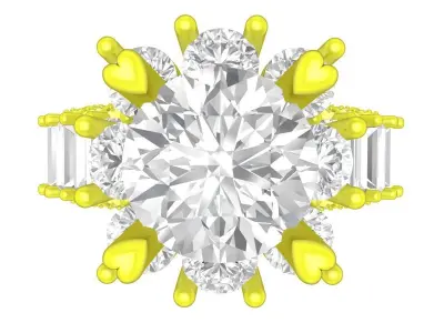 A7502 Luxury Korean Style Diamond Women Ring 3D print model