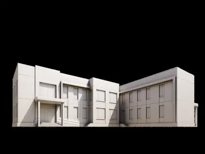 Modern Brick Building 3D model