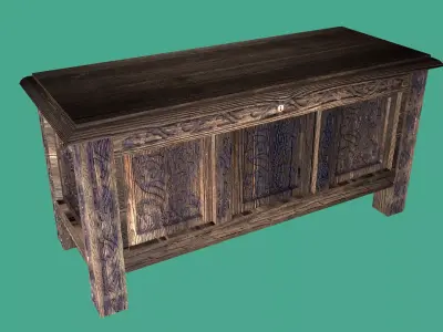 Coffer Antique Furniture Low-poly 3D model
