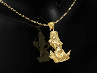 Voodoo Bree statue sculpture pendant jewelry gold 3D print model