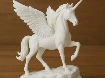 Pegasus Unicorn Guardian Fantasy Statue Figurine 3D print model