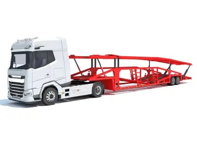 Car Carrier Semi Truck Trailer 3D model