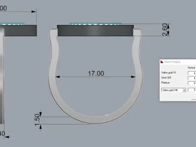 Messika Ring Gold  3D print model
