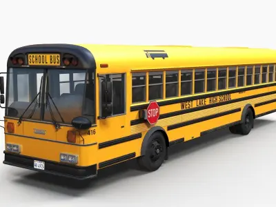 School bus Thomas Low-poly 3D model