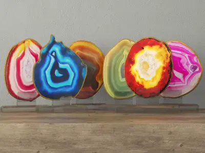 Agate Slices on Clear Base 3D model