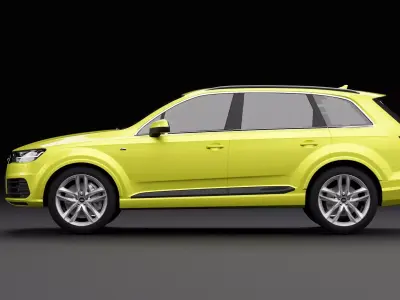 Audi Q7 Tfsi e Yellow 3D model