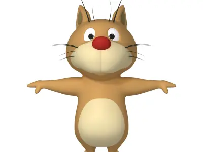 Cat Cartoon 02 3D model