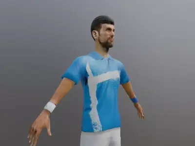 3D Tennis Champion Model Novak Djokovic Low-poly 3D model