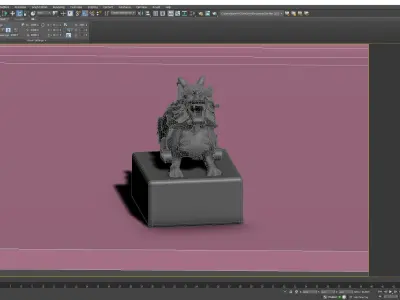 Ancient Chinese Jade Carved Jade Kirin Seal 3D model