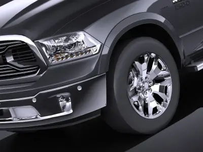 HQ LowPoly Dodge RAM 1500 Laramie Limited 2015 VRAY 3D model