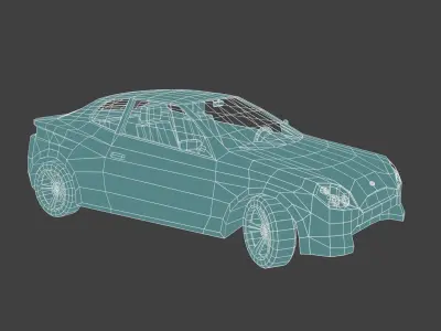 Low Poly Car orange sports Low-poly 3D model