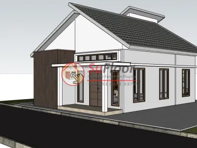 House 8x12m code 436- Sketchup 3D model 3D model