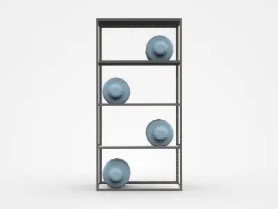Industrial Shelf Cabinet With Industry Parts 3D model