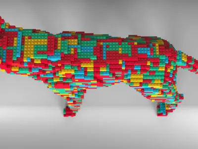 Lego Dog Sculpture - decorative art 3D model