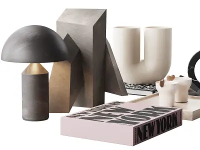 Living decor set for the coffee table NEW YORK 00 3D model