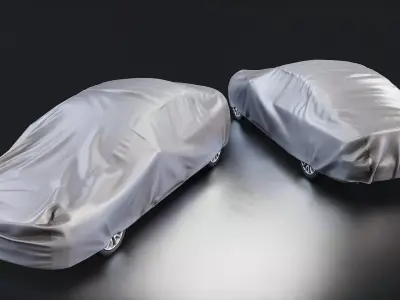 Covered Car 3D Model Set Low-poly 3D model