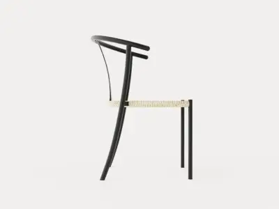 Elysia Dining Chair Steel Nature Spring Black Low-poly 3D model