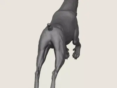 Doberman Dog Jumping 3D print model