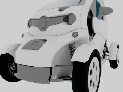 Electric Single Person Car 3D model