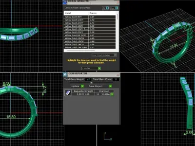 STL 3DM Print Ready Women Diamond Ring Lightweight Printable  3D print model 184