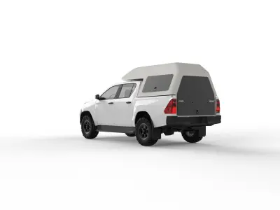 Toyota Hilux Double Cab with Custom Closed Canopy 3D model
