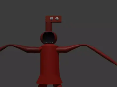 red monster model I made Free 3D model