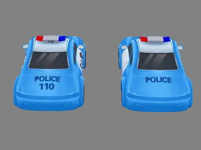 Cartoon toy police car Low-poly 3D model