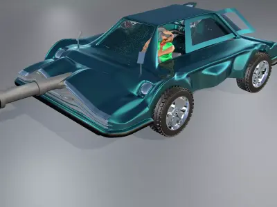 3d Game Car Model Style Six Low-poly 3D model