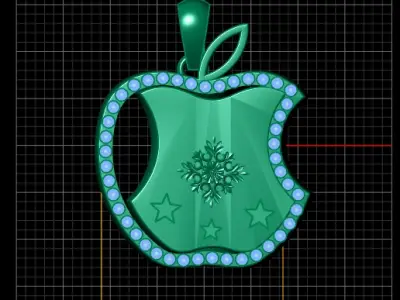 EMERALD APPLE PENDANT 3D PRINTABLE MODEL  3D print model