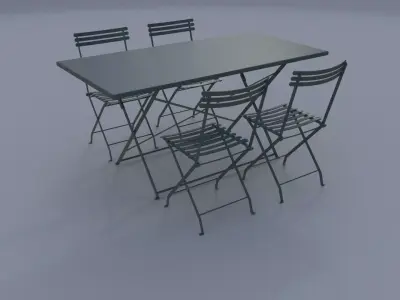 Outdoortablemetallicset 3D model