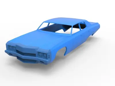 Shell Chevrolet Impala 1972 4 doors Scale 1 to 24 3D print model