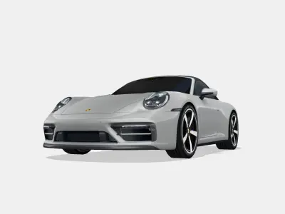 Porsche 911 Targa 4 GTS 992 Low-poly 3D model