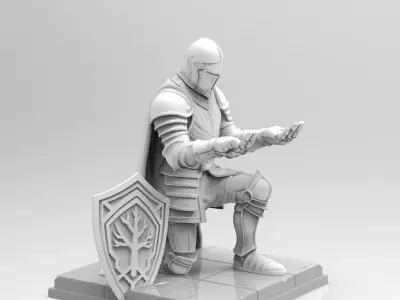 Medieval Knight Pen Holder  Decorative Figure 3D print model