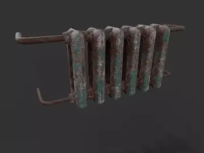 Old Cast Metal Radiator - Low Poly - Game Ready PBR 3D Model Low-poly 3D model