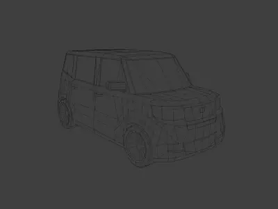 Low Poly Modern Generic Kei Car  Low-poly 3D model